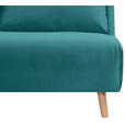 SCHLAFSOFA Samt Petrol  - Petrol/Naturfarben, Design, Holz/Textil (141/81/90cm) - Carryhome