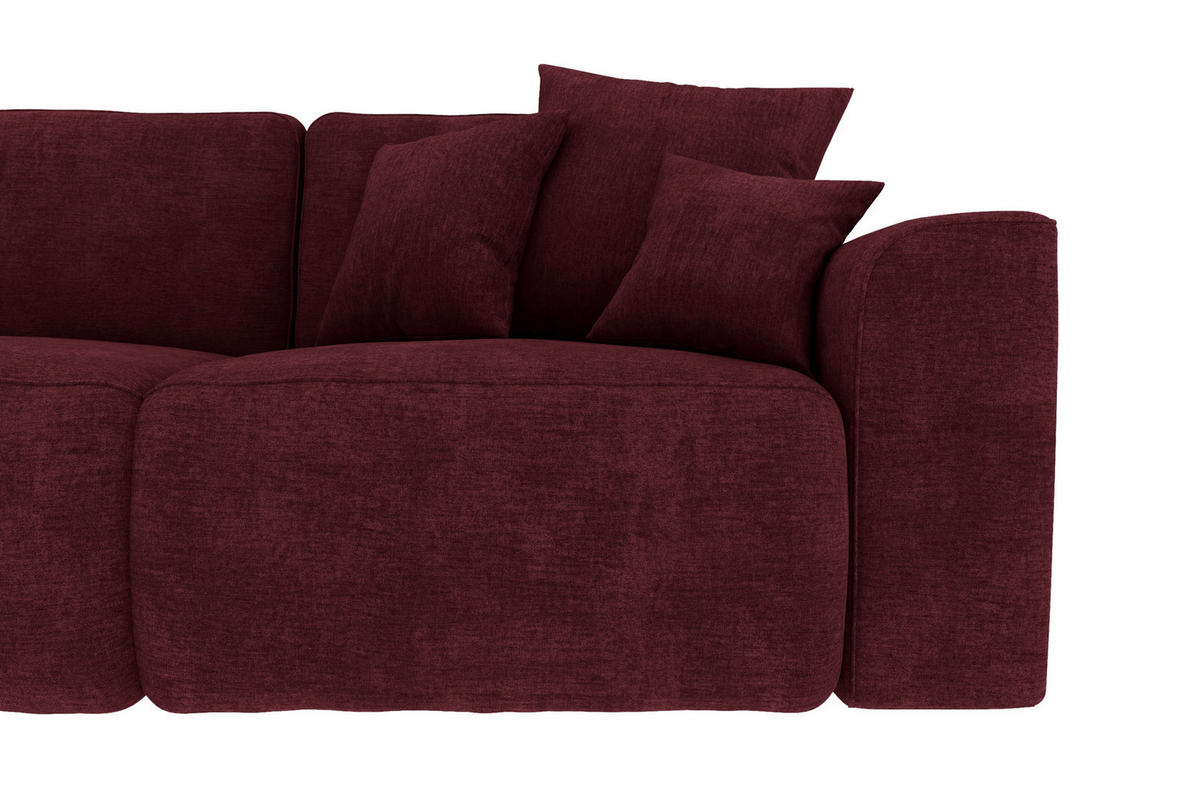 ECKSOFA in Samt Bordeaux  195/293 cm  - Chromfarben/Bordeaux, KONVENTIONELL, Kunststoff/Textil (195/293cm) - Carryhome
