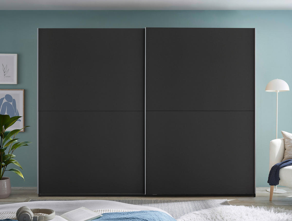 SCHWEBETÜRENSCHRANK  in Graphitfarben  - Alufarben/Graphitfarben, MODERN, Holzwerkstoff/Metall (270/210/60cm) - Livetastic