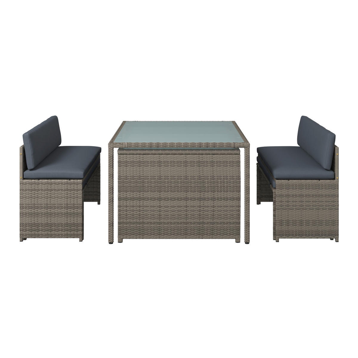 GARTENSET  - Grau, MODERN, Textil/Metall (115/92/74cm) - Ambia Garden