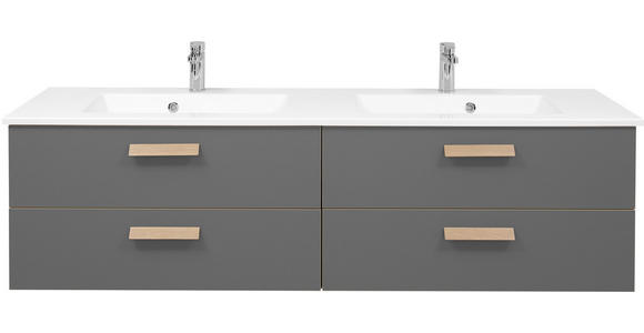 WASCHTISCHKOMBI 185 cm  - Hellbraun/Weiß, KONVENTIONELL, Naturmaterialien/Holz (185cm) - Dieter Knoll