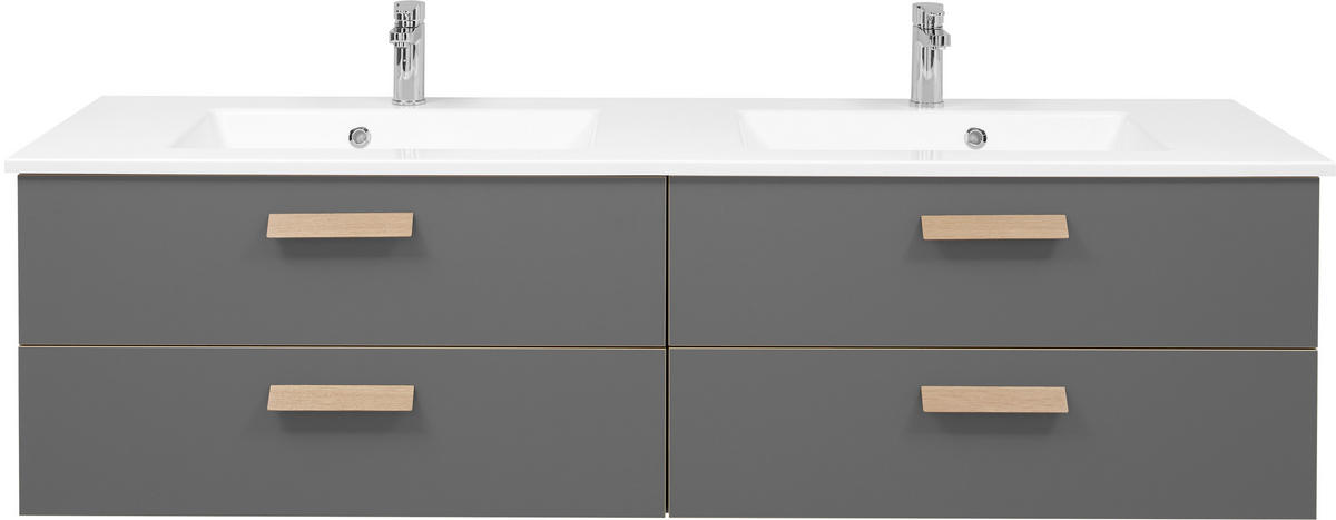 WASCHTISCHKOMBI 185 cm  - Hellbraun/Weiß, KONVENTIONELL, Naturmaterialien/Holz (185cm) - Dieter Knoll