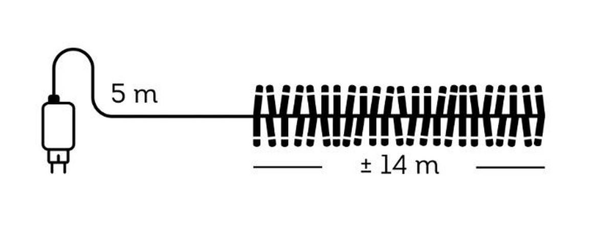 SVETLOBNA GIRLANDA     2700-3000 K   - črna, Basics, kovina/umetna masa (1400cm) - X-Mas