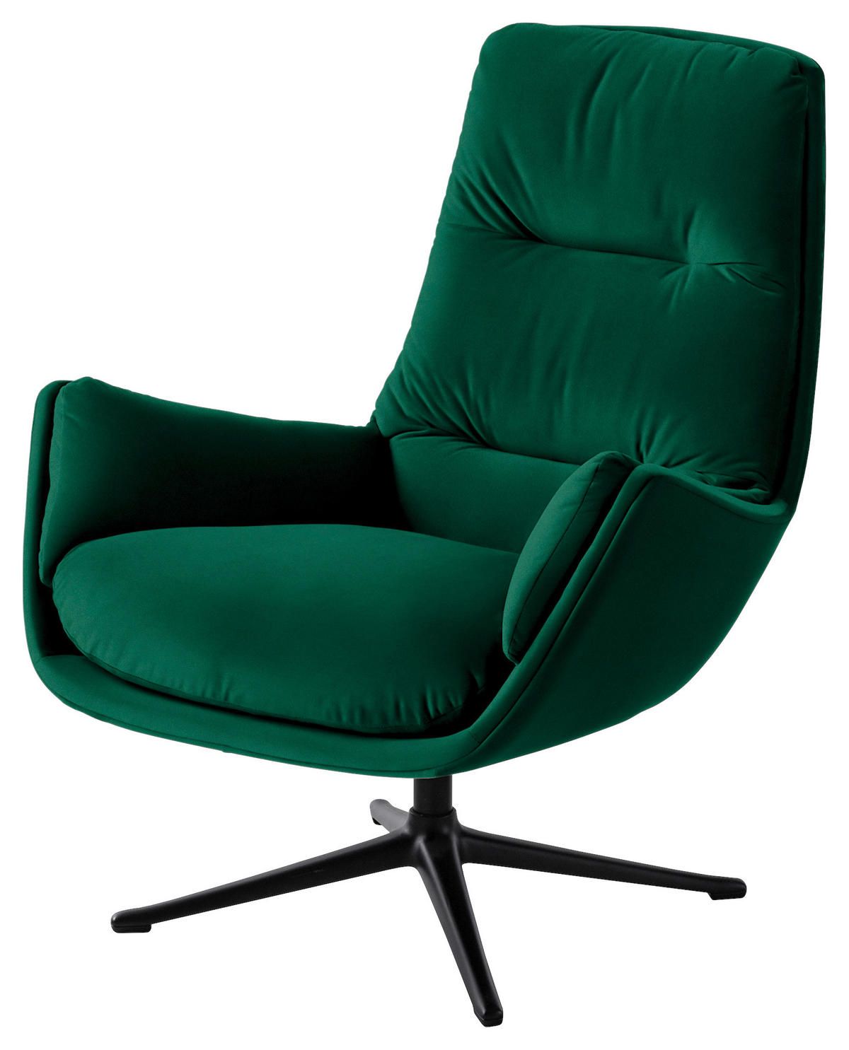 SESSEL in Samt Dunkelgrün  - Dunkelgrün/Schwarz, Design, Textil/Metall (83/94/97cm) - home24