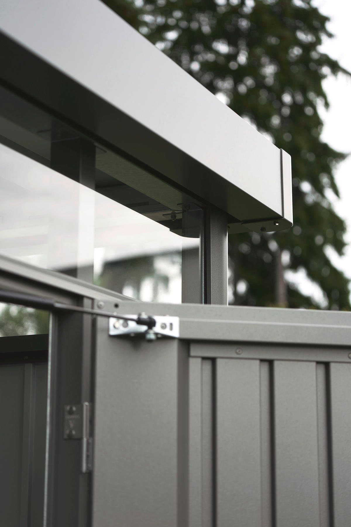 GERÄTEHAUS 275/222/155 cm  - Dunkelgrau, Design, Metall (275/222/155cm) - Biohort