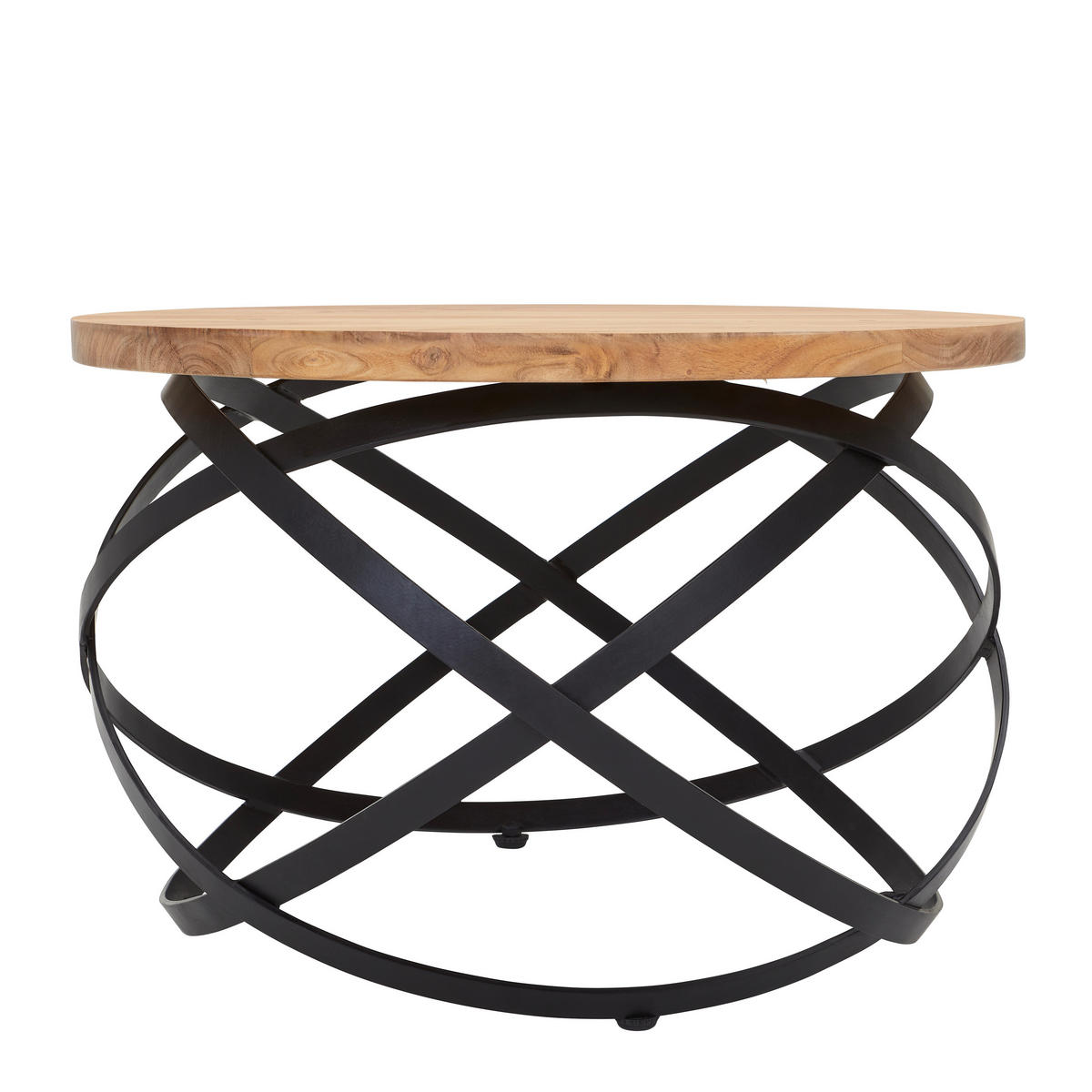 COUCHTISCH in Holz, Metall 60/60/40 cm  - Schwarz/Akaziefarben, MODERN, Holz/Metall (60/60/40cm) - MID.YOU
