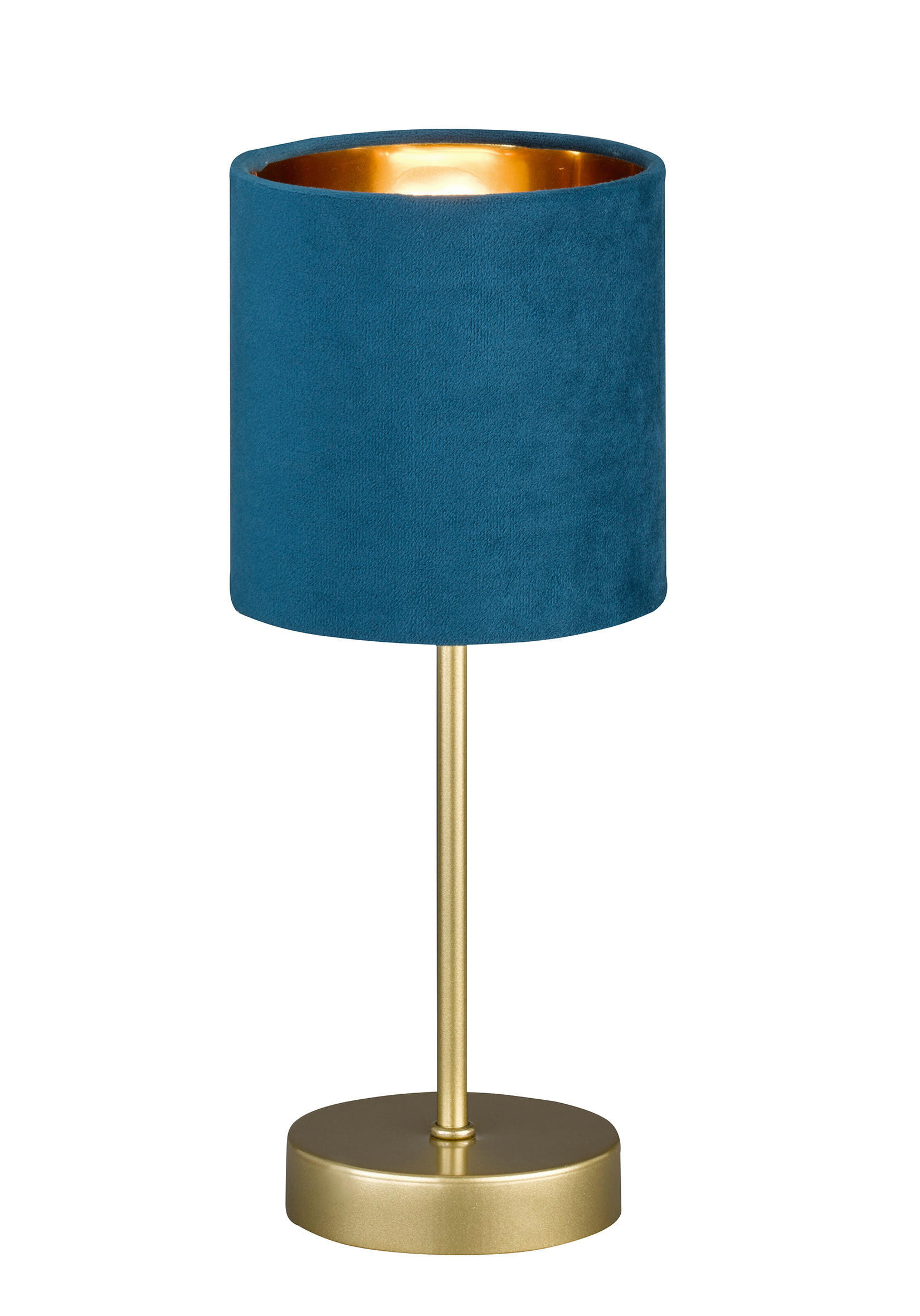 TISCHLEUCHTE Aura 13/34 cm   - Türkis/Goldfarben, Design, Textil/Metall (13/34cm) - Fischer & Honsel