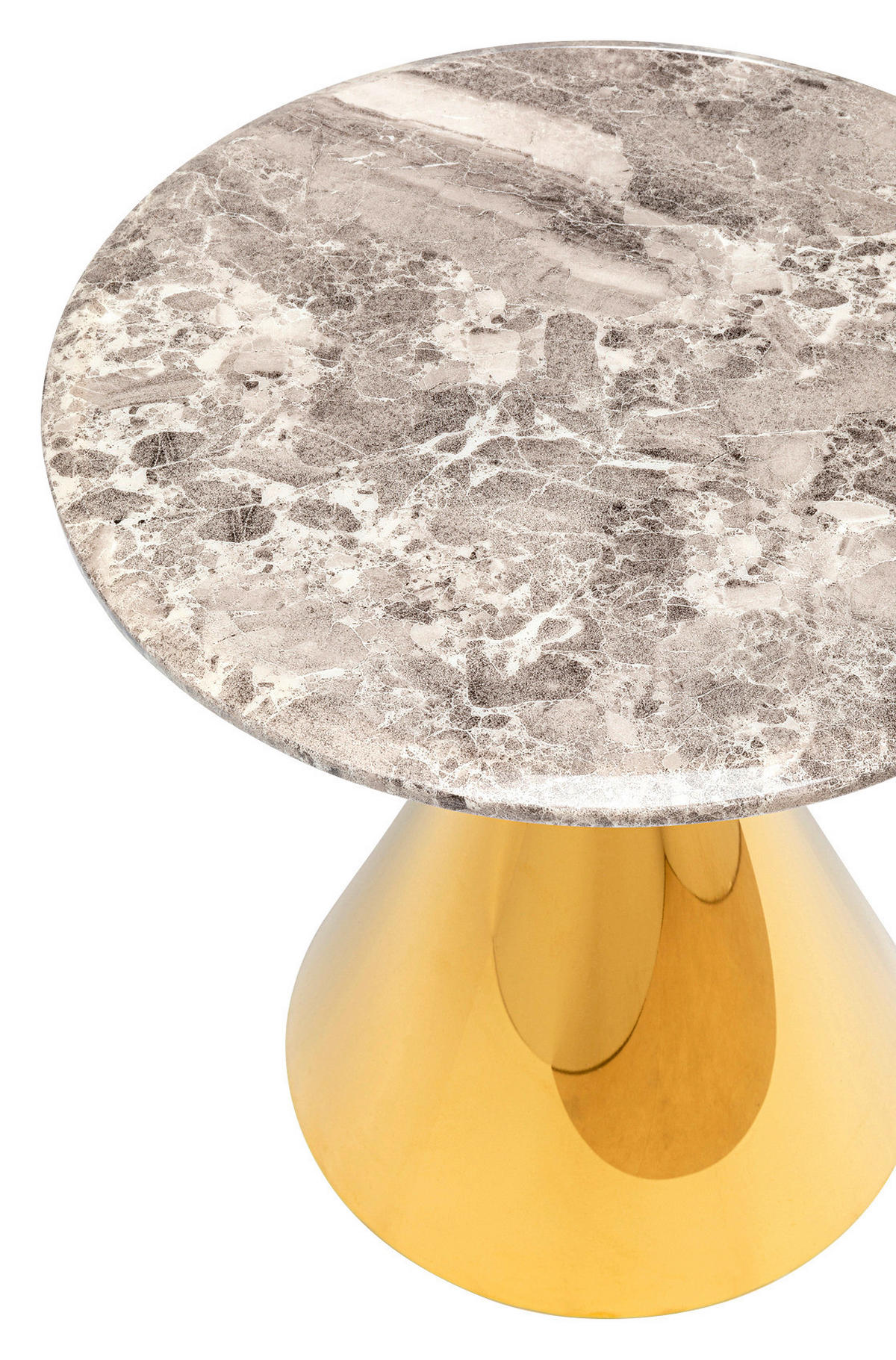 BEISTELLTISCH in Metall, Stein 50/50/53 cm  - Goldfarben/Grau, LIFESTYLE, Stein/Metall (50/50/53cm) - Kare-Design