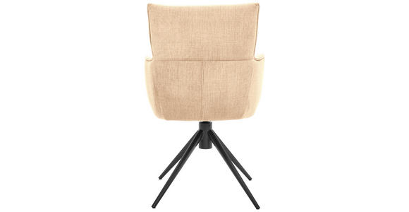 ARMLEHNSTUHL in Eisen Velours - Creme/Schwarz, Design, Textil/Metall (58/91/62cm) - Dieter Knoll