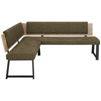 ECKBANK 180/220 cm  in Olivgrün  - Schwarz/Olivgrün, MODERN, Holzwerkstoff/Textil (180/220cm) - Venda