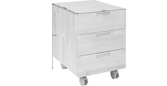 ROLLCONTAINER Kernbuche massiv Kernbuche  - Kernbuche, Design, Holz/Kunststoff (45/62/58cm) - Linea Natura