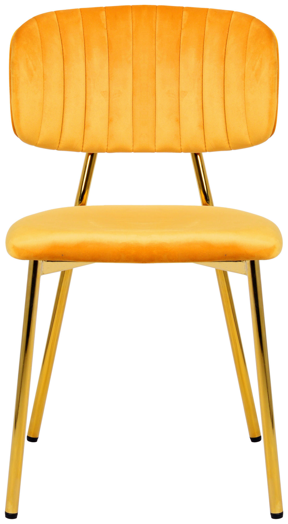 STUHL-SET 2 Stück  in Eisen  - Goldfarben/Orange, Design, Kunststoff/Metall (47/80/51cm) - Kayoom