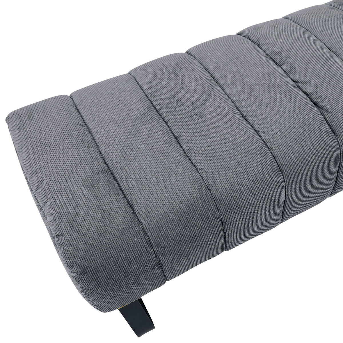 SITZBANK in Textil Schwarz, Dunkelgrau  - Dunkelgrau/Schwarz, Design, Textil/Metall (175/52/53cm) - Novel