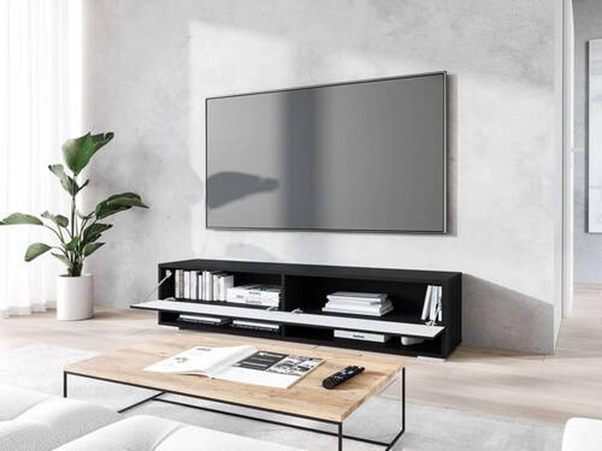 TV-BÄNK 140/30/31 cm  - svart/grå, Basics, trämaterial/plast (140/30/31cm) - P & B