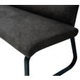 SITZBANK 180/94,5/70 cm Webstoff Anthrazit  - Anthrazit/Schwarz, Design, Textil/Metall (180/94,5/70cm) - Novel