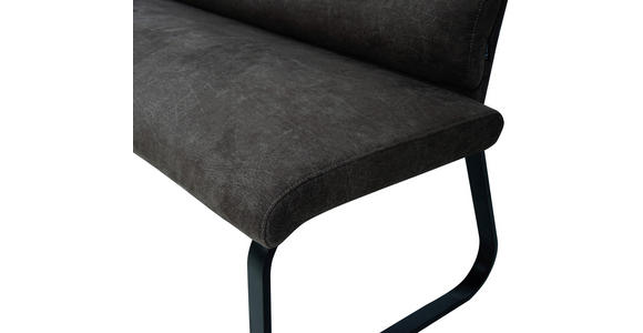 SITZBANK 180/94,5/70 cm Webstoff Anthrazit  - Anthrazit/Schwarz, Design, Textil/Metall (180/94,5/70cm) - Novel