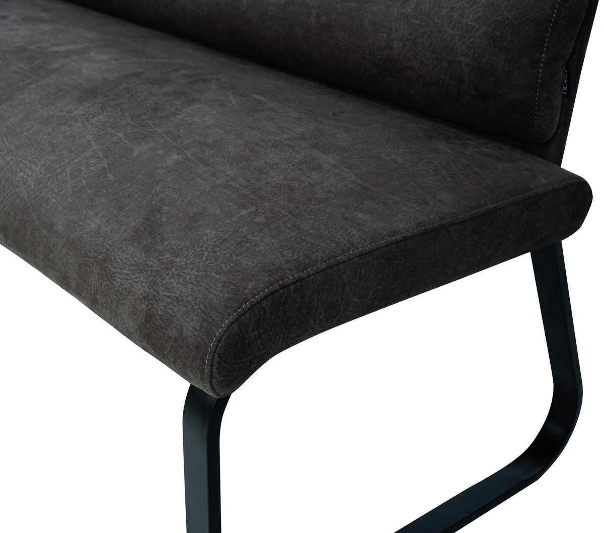 SITZBANK 180/94,5/70 cm Webstoff Anthrazit  - Anthrazit/Schwarz, Design, Textil/Metall (180/94,5/70cm) - Novel