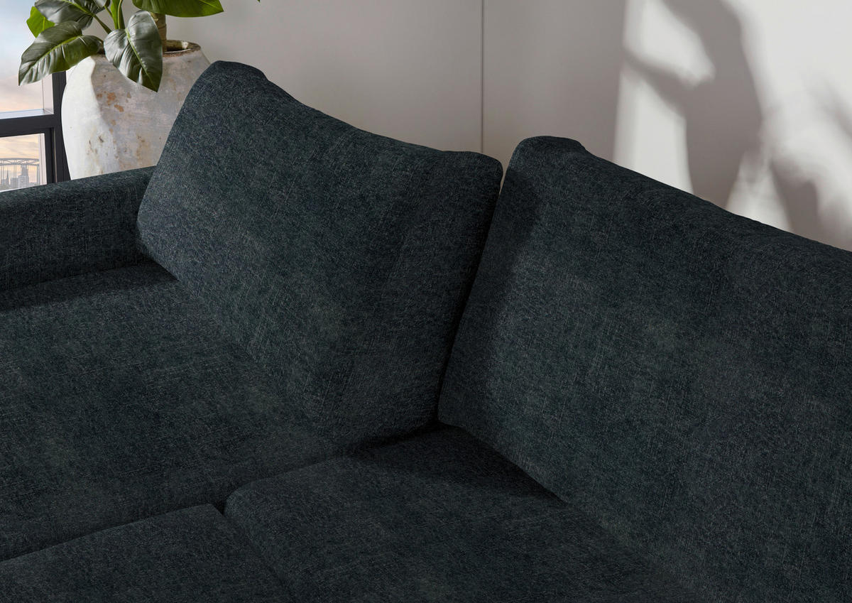 2,5-SITZER in Velours Anthrazit  - Anthrazit/Schwarz, Design, Kunststoff/Textil (240/70/125cm) - Xora