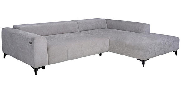 ECKSOFA  in Chenille Silberfarben  279/222 cm  - Silberfarben/Schwarz, KONVENTIONELL, Kunststoff/Textil (279/222cm) - Hom`in