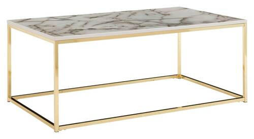COUCHTISCH 100/60/40 cm rechteckig Weiß  - Goldfarben/Weiß, MODERN, Holzwerkstoff/Metall (100/60/40cm) - MID.YOU