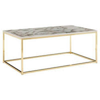 COUCHTISCH in Holzwerkstoff 100/60/40 cm   - Weiss/Goldfarben, Modern, Holzwerkstoff/Metall (100/60/40cm) - MID.YOU