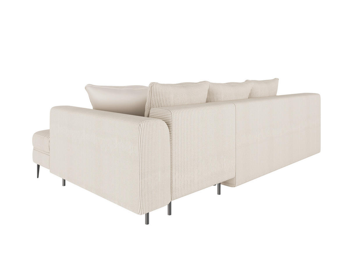 ECKSOFA Creme  - Creme/Schwarz, Design, Textil (177/276cm) - MID.YOU