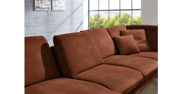 WOHNLANDSCHAFT in Velours Kupferfarben - Schwarz/Kupferfarben, Design, Textil/Metall (180/344/208cm) - Dieter Knoll