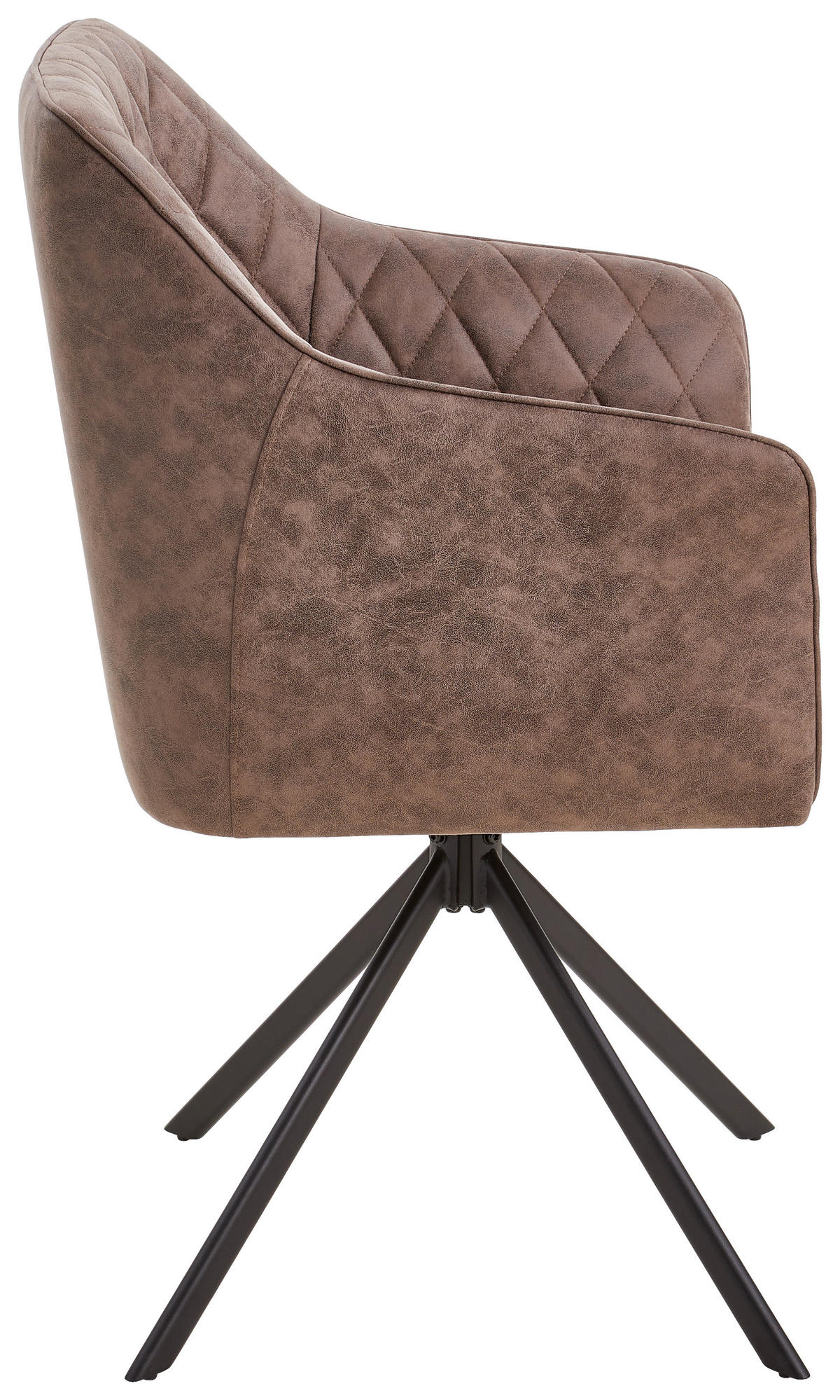 ARMLEHNSTUHL  in Eisen Mikrofaser  - Schwarz/Braun, MODERN, Holz/Textil (61/91/58cm) - Livetastic