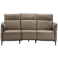 TRAPEZSOFA  in Mikrofaser Taupe  - Taupe/Schwarz, KONVENTIONELL, Textil/Metall (221/103/95cm) - Dieter Knoll