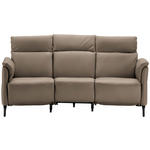 TRAPEZSOFA  in Mikrofaser Taupe  - Taupe/Schwarz, KONVENTIONELL, Textil/Metall (221/103/95cm) - Dieter Knoll