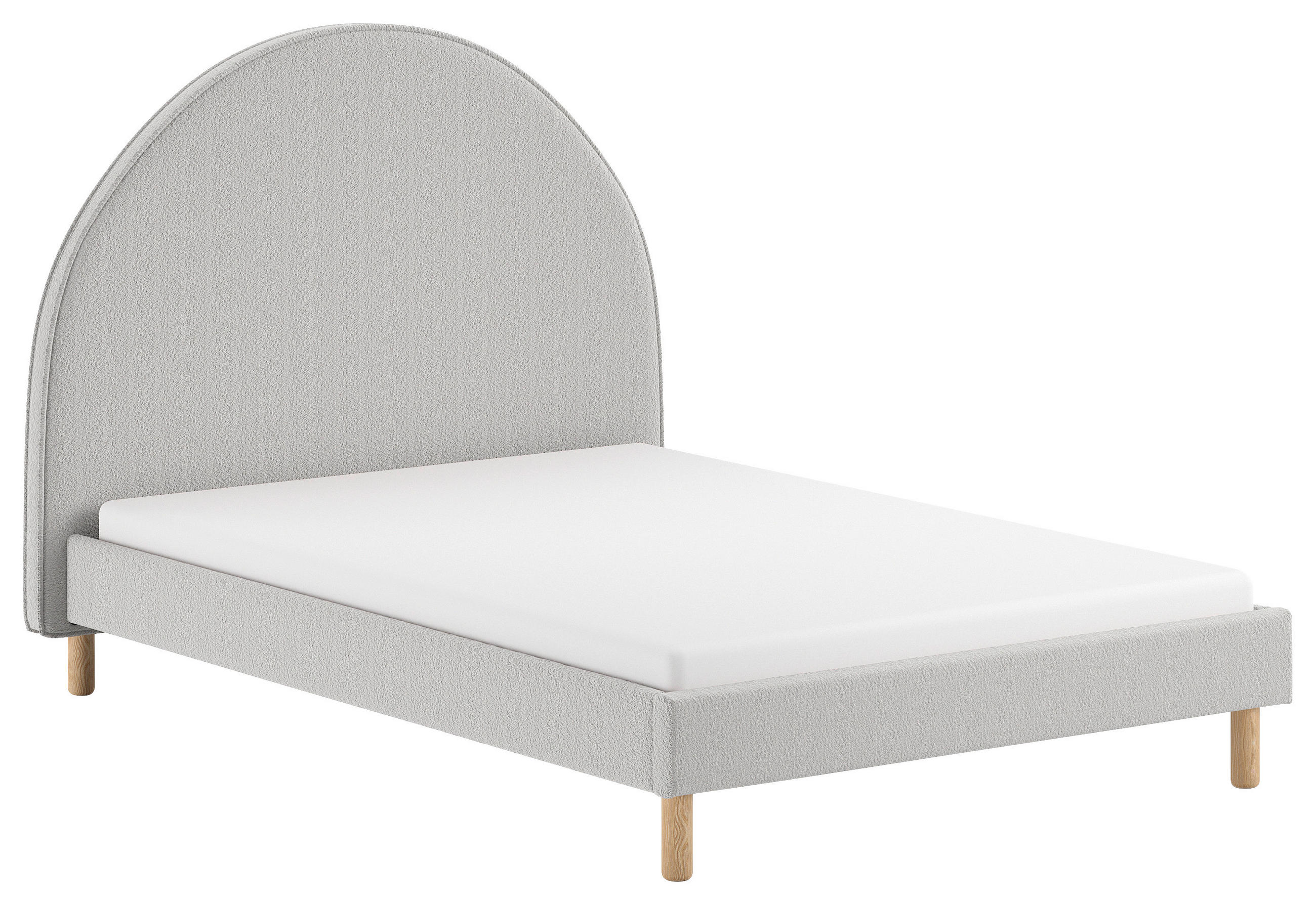 KINDER-/JUNIORBETT 140/200 cm  in Grau  - Naturfarben/Grau, ROMANTIK / LANDHAUS, Holz/Textil (140/200cm) - MID.YOU