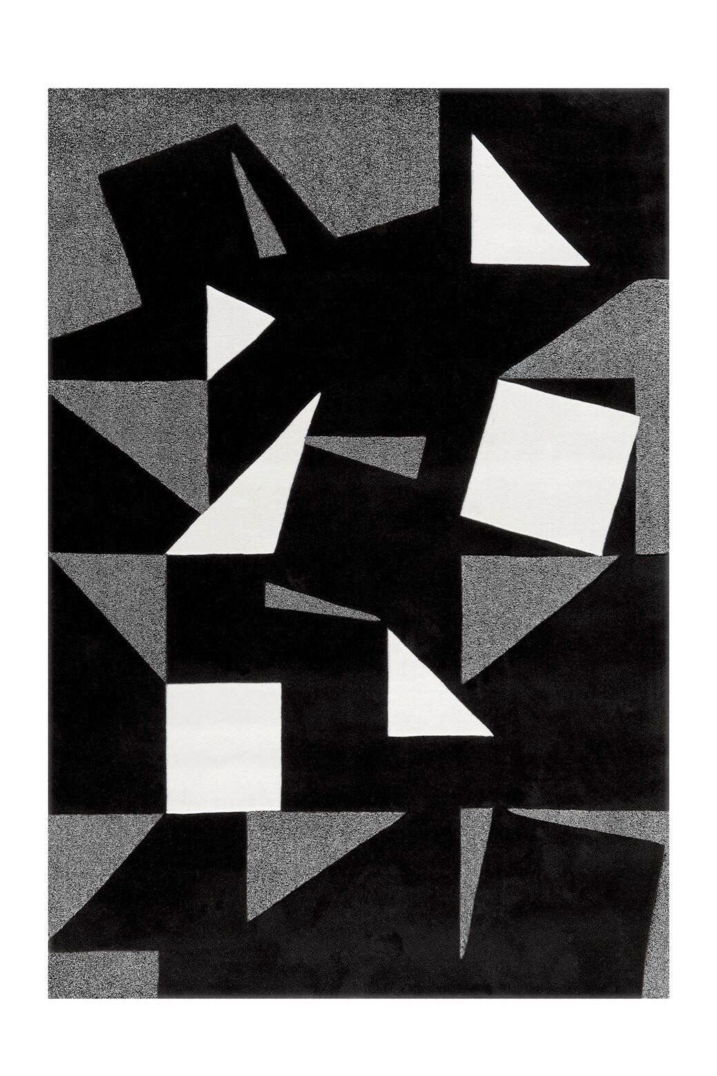 FLACHWEBETEPPICH  Wohnzimmer 140/200 cm Schwarz, Weiß rechteckig  - Schwarz/Weiß, Basics, Textil (140/200cm) - Kayoom