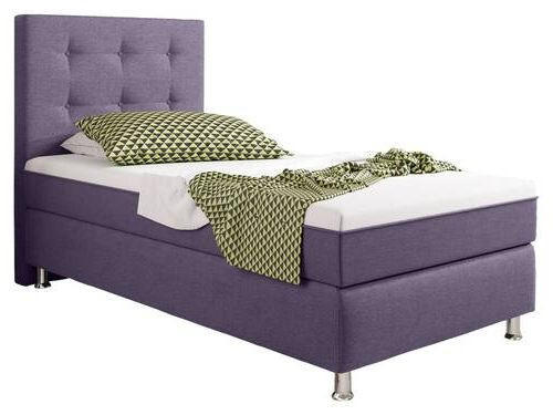 BOXSPRINGBETT 90/200 cm  in Lila  - Lila/Silberfarben, KONVENTIONELL, Textil/Metall (90/200cm) - MID.YOU