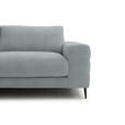 ECKSOFA  in Flachgewebe Hellblau  177/253 cm  - Schwarz/Hellblau, Design, Textil/Metall (177/253cm) - Dieter Knoll