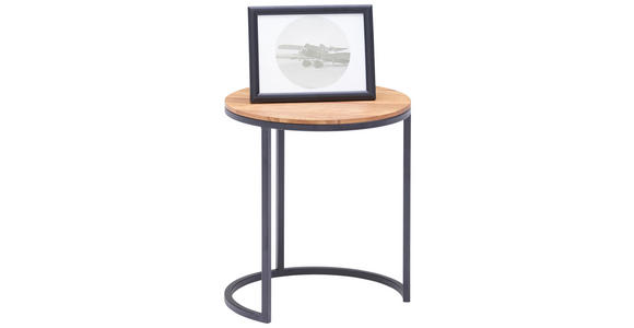 BEISTELLTISCH in Holz 39/39/51 cm  - Eichefarben/Schwarz, Design, Holz/Metall (39/39/51cm) - Johann Jakob