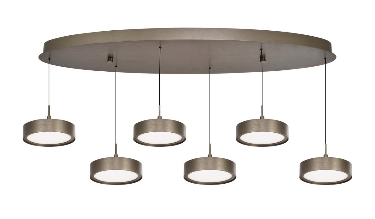 LED-HÄNGELEUCHTE Valensole 117,5/150/36,5 cm  - Bronzefarben, Design, Metall (117,5/150/36,5cm)