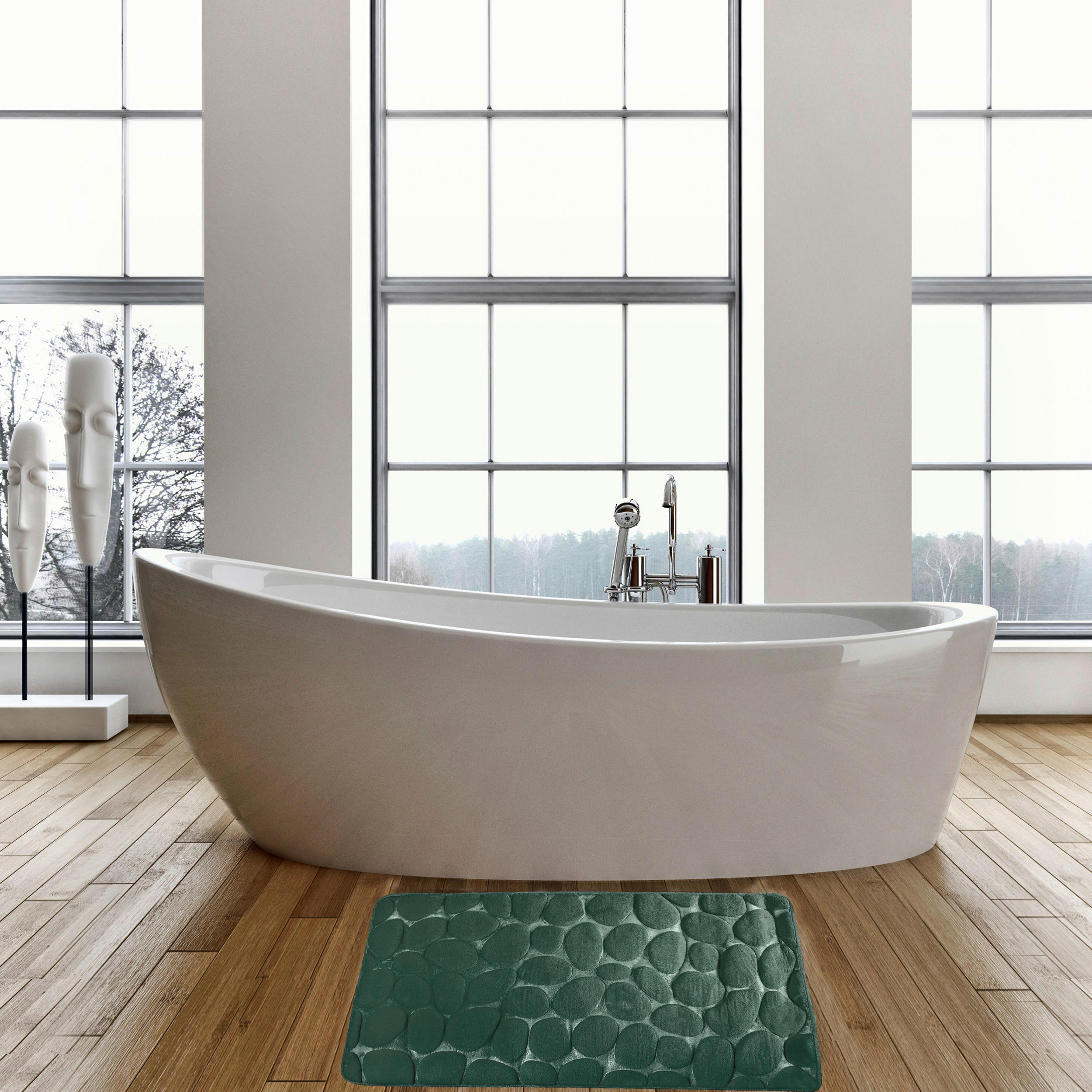 BADTEPPICH Grün 50/80 cm  - Grün, KONVENTIONELL, Textil (50/80cm) - Spirella