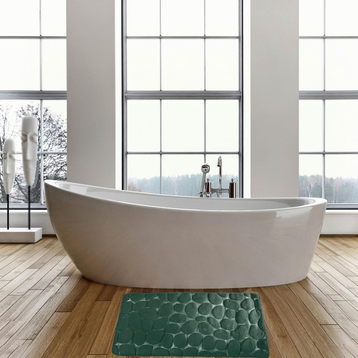 BADTEPPICH Grün 50/80 cm  - Grün, KONVENTIONELL, Textil (50/80cm) - Spirella