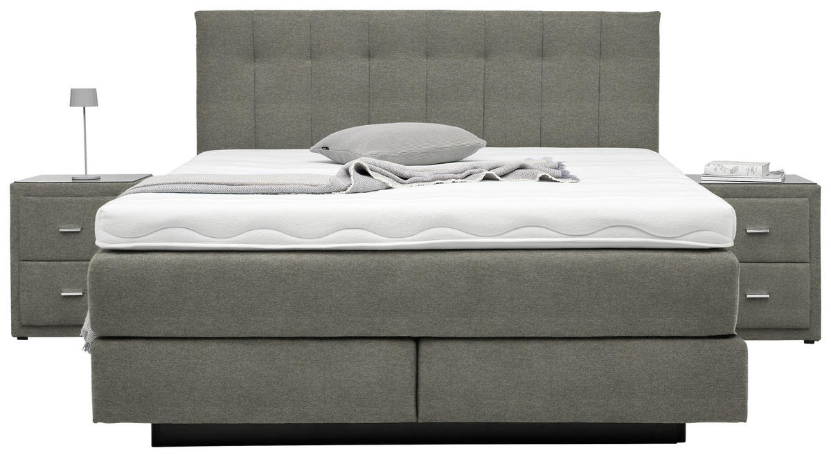 BOXSPRINGBETT 160/200 cm  in Braun  - Schwarz/Braun, Design, Holzwerkstoff/Kunststoff (160/200cm) - Beldomo - Sleep