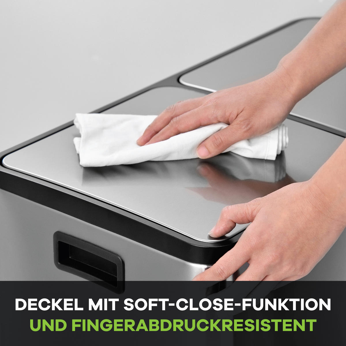 ABFALLEIMER 60 L  - Silberfarben/Schwarz, KONVENTIONELL, Kunststoff/Metall (59/62/36cm) - P & B