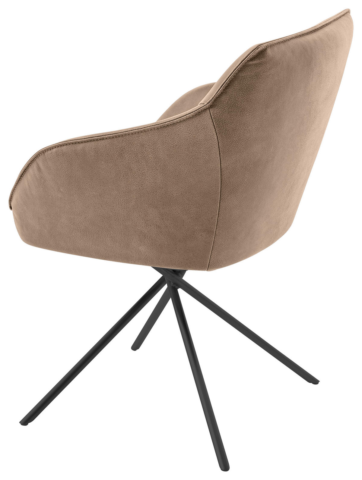 ARMLEHNSTUHL  in Stahl Echtleder naturbelassen  - Beige/Schwarz, Design, Leder/Metall (60/84/67cm) - Koinor
