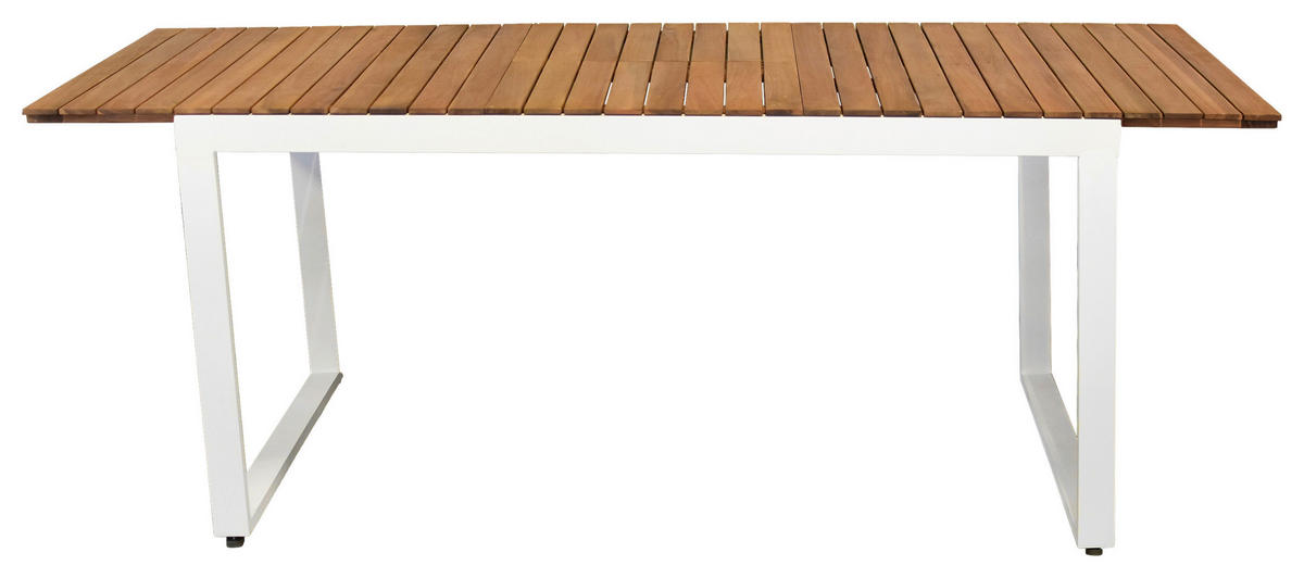 GARTENTISCH 150-200/90/74 cm  - Naturfarben/Weiß, MODERN, Holz/Metall (150-200/90/74cm) - Gardenson