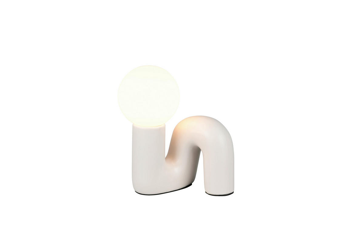 TISCHLEUCHTE Quinn 16,5/21,5/15 cm  - Weiß/Grau, Trend, Glas/Keramik (16,5/21,5/15cm)