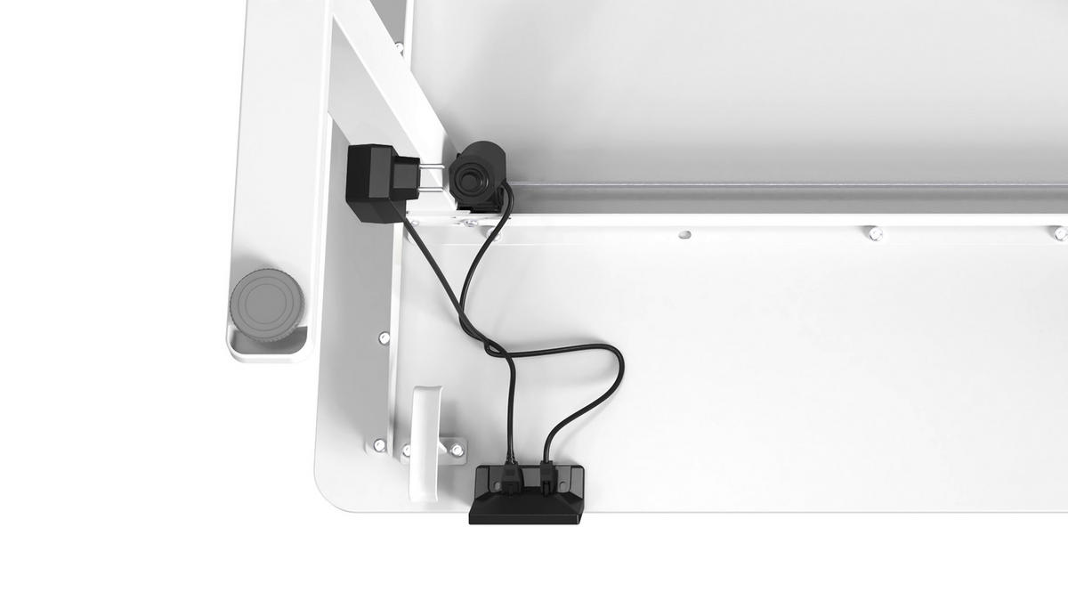 SCHREIBTISCH 120/60/70-115 cm Weiß elektrisch höhenverstellbar  - Weiß, MODERN, Holzwerkstoff/Kunststoff (120/60/70-115cm) - Livetastic