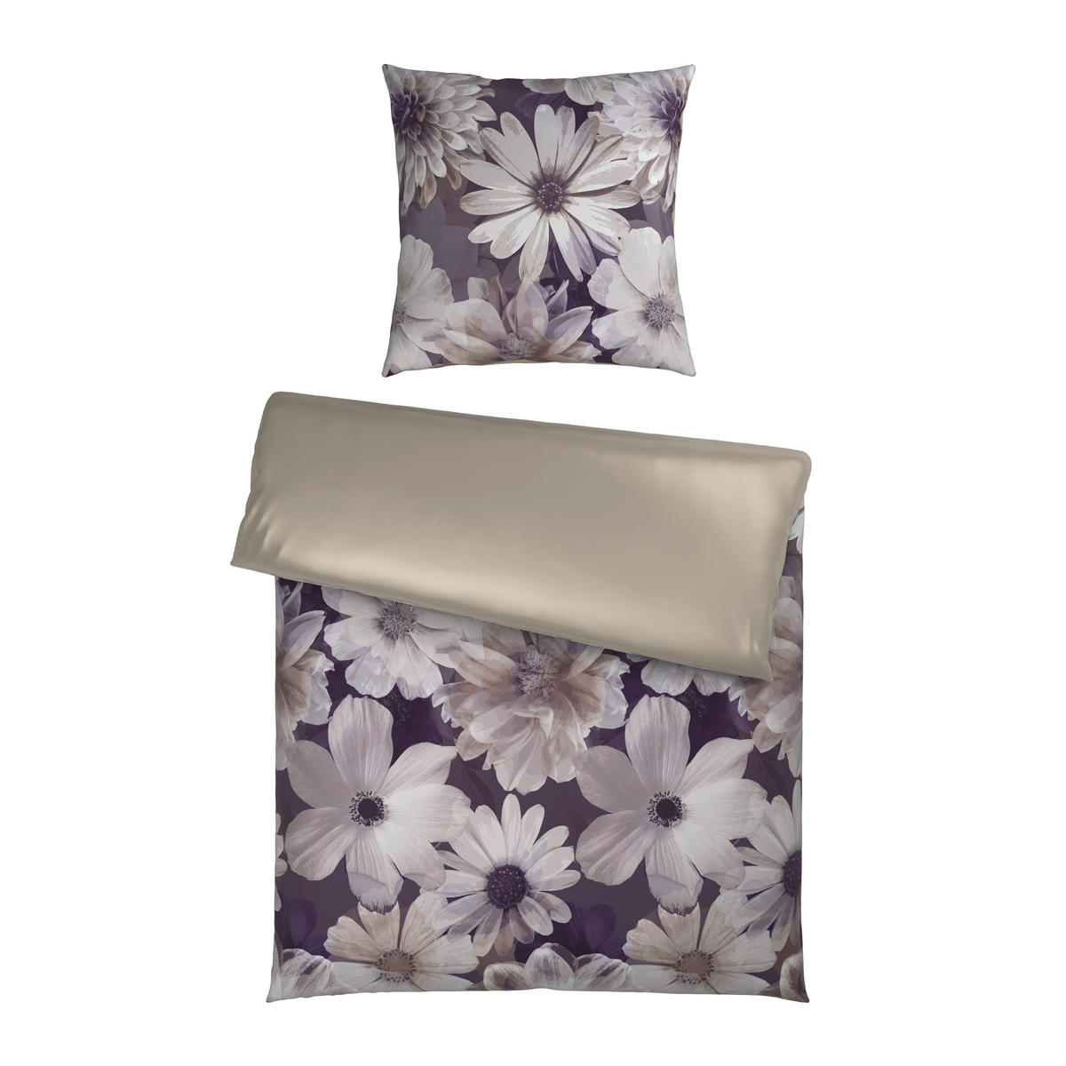 WENDEBETTWÄSCHE 135/200 cm  - Taupe/Anthrazit, Textil (135/200cm) - Bio:Vio