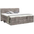 BOXSPRINGBETT 160/200 cm  in Hellgrau  - Hellgrau/Schwarz, Design, Kunststoff/Textil (160/200cm) - Hom`in