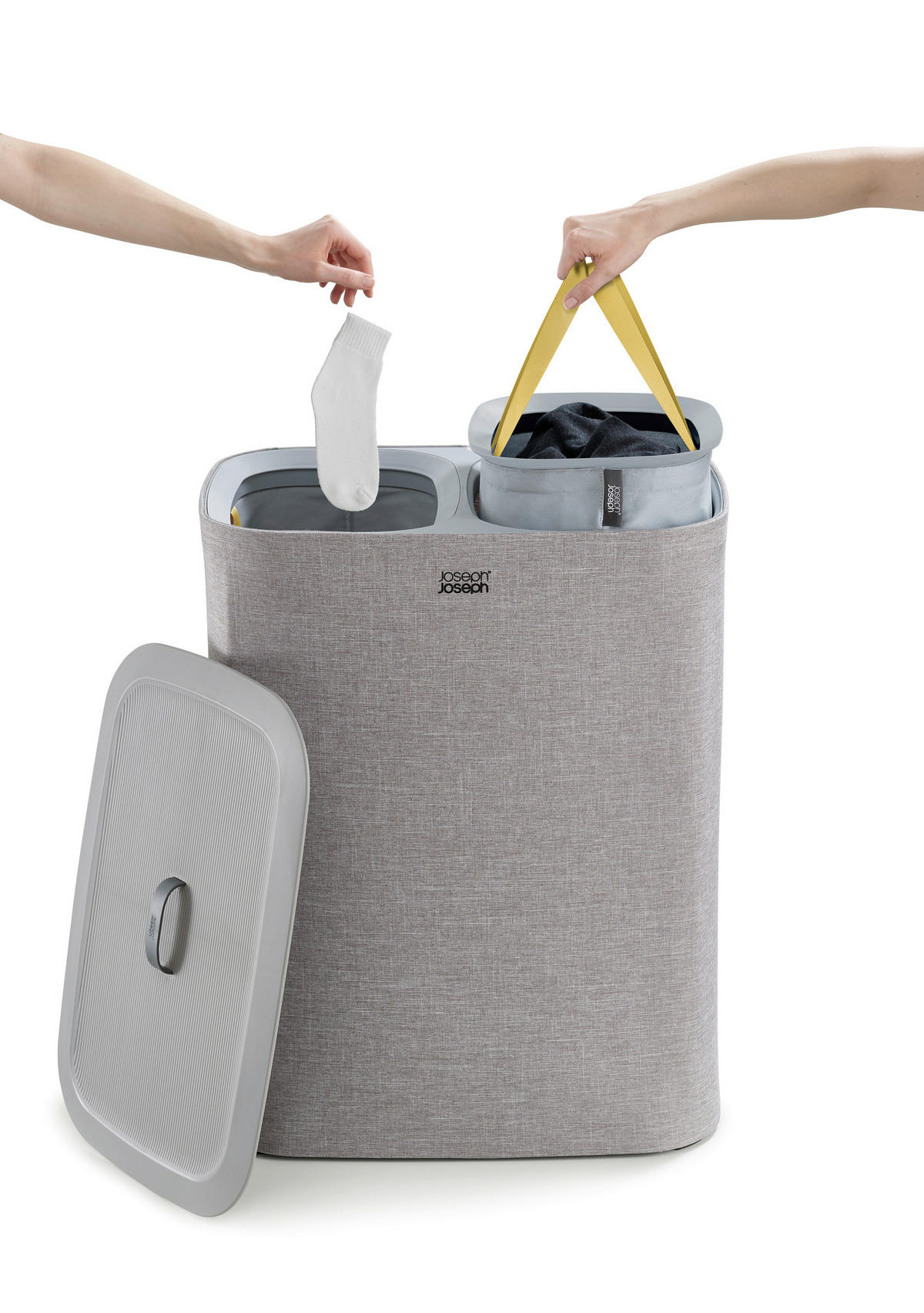 KOŠARA ZA RUBLJE      56/71/39,5 cm      - siva, Basics, tekstil (56/71/39,5cm) - Joseph Joseph