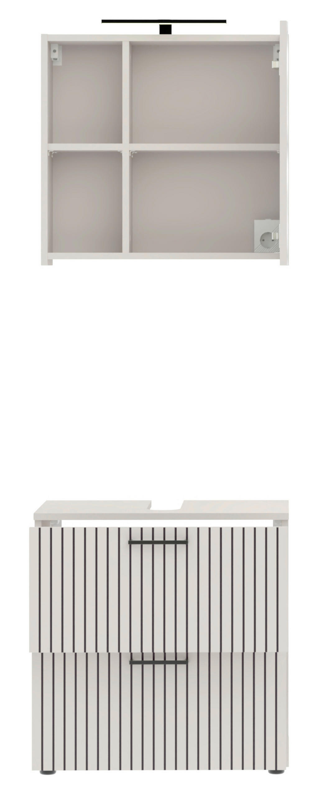 BADEZIMMER  in 60 cm  - Kaschmir/Schwarz, Trend, Glas/Holzwerkstoff (60cm) - Respekta