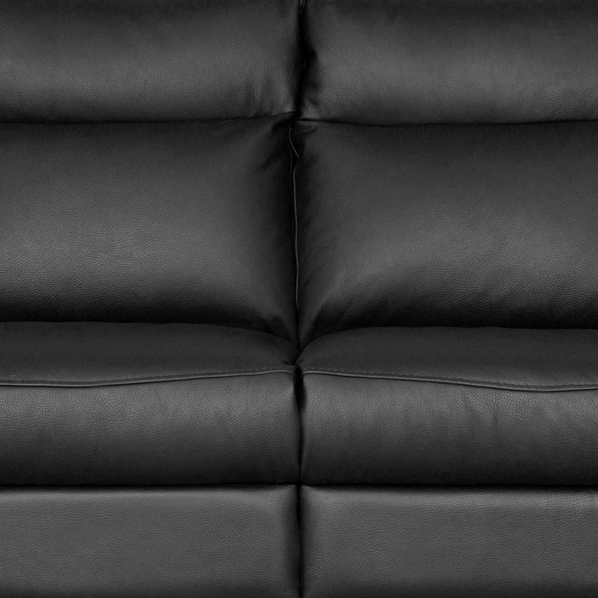 2-SITZER-SOFA 178/95/96 cm PERLE in Echtleder Schwarz   - Chromfarben/Schwarz, Design, Leder/Metall (178/95/96cm) - Livetastic