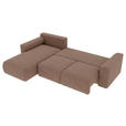 ECKSOFA in Lederlook Taupe  - Taupe/Chromfarben, KONVENTIONELL, Kunststoff/Textil (195/293cm) - Carryhome